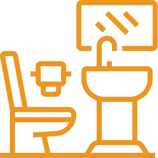 Gold colored icon for bathroom remodeling.
