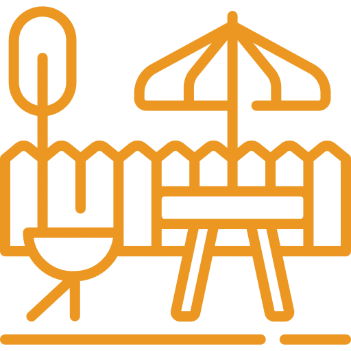 Gold colored icon for outdoor spaces remodeling.